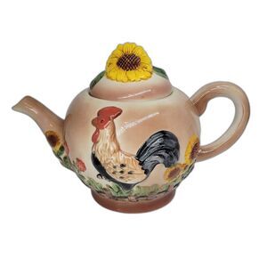 Baum Brothers Formalities Rooster Majolica Teapot Collection